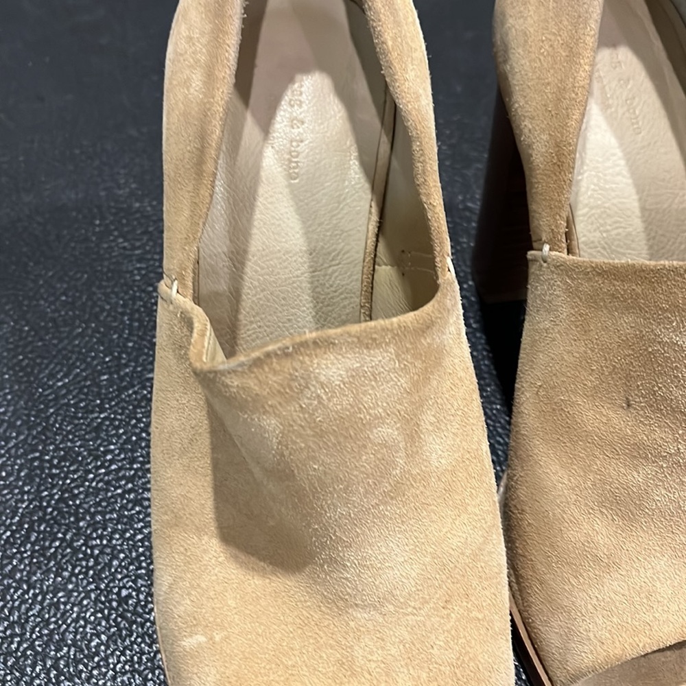 Rag And Bone Myra Suede Peep Toe Block Heels - image 4